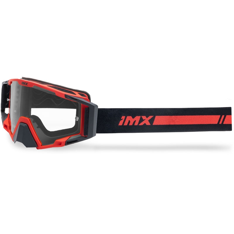 Ochelari de motocross iMX Sand negru-rosu cu plexiglas iridiu rosu