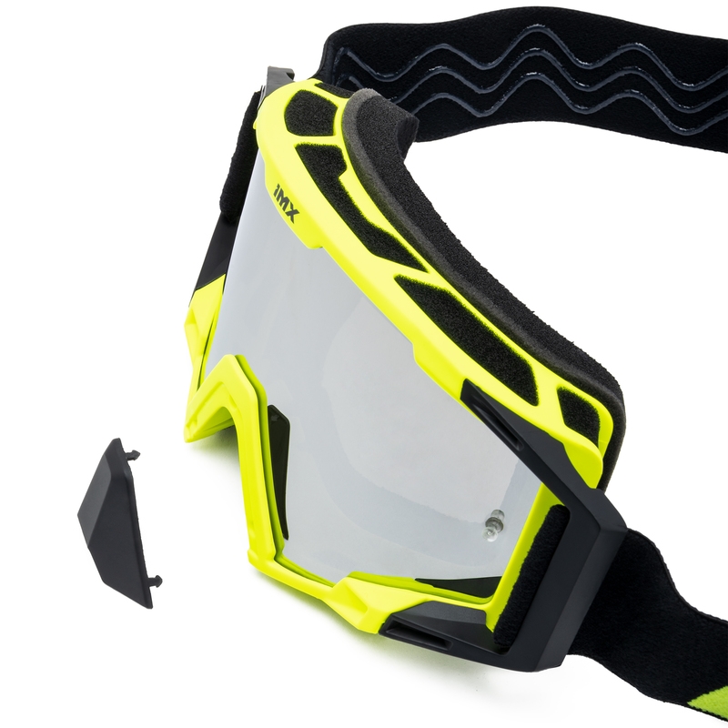 Ochelari de motocross iMX Sand galben-negru cu plexiglas iridiu