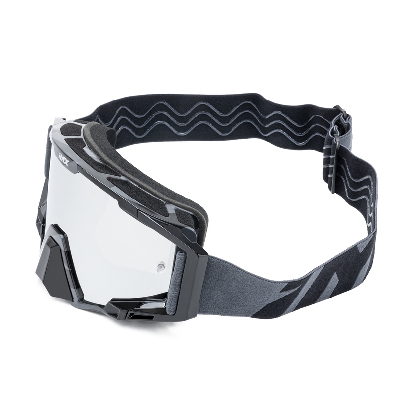 Ochelari de motocross iMX Sand gri-negru cu plexiglas iridiu