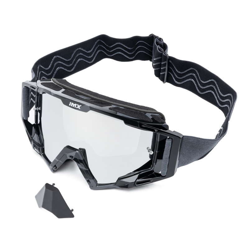 Ochelari de motocross iMX Sand gri-negru cu plexiglas iridiu