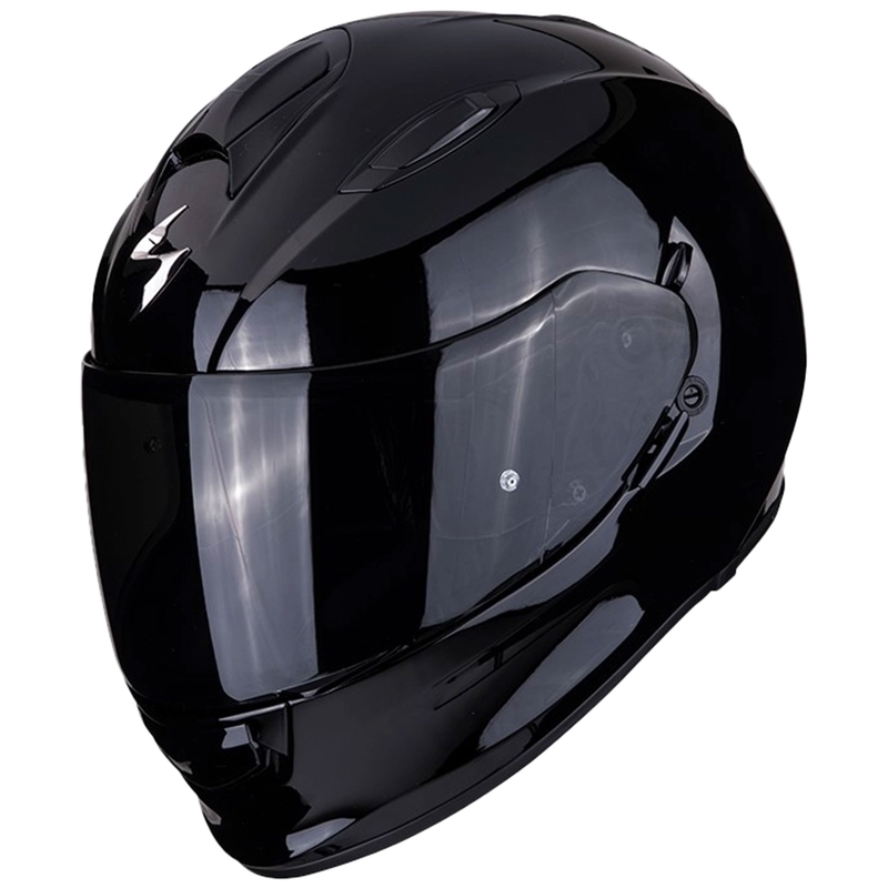 Scorpion Exo-491 Cască de motocicletă integrală solidă neagră lucioasă