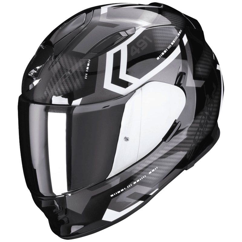 Cască integrală SCORPION EXO-491 SPIN negru-alb vânzare lichidare