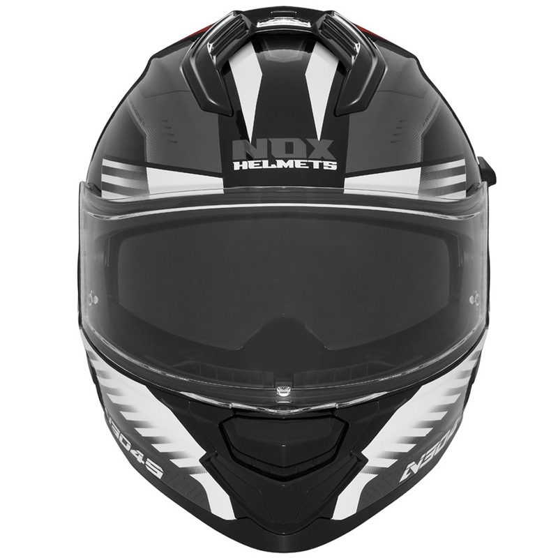 Casca moto integrala NOX N304S CARVER negru-alb-rosu