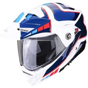 Cască de motocicletă SCORPION ADX-2 CAMINO pearl alb-albastru-roșu lichidare