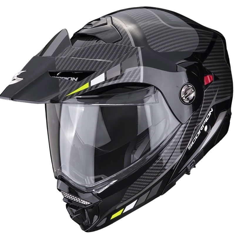 Cască de motocicletă SCORPION ADX-2 CAMINO negru-argintiu-galben fluo - ofertă lichidare