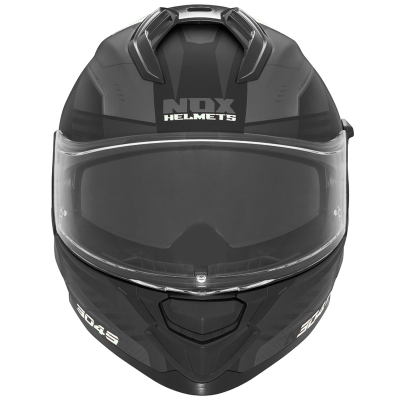 Cască integrală pentru motocicletă NOX N304S CARVER alb-negru mat