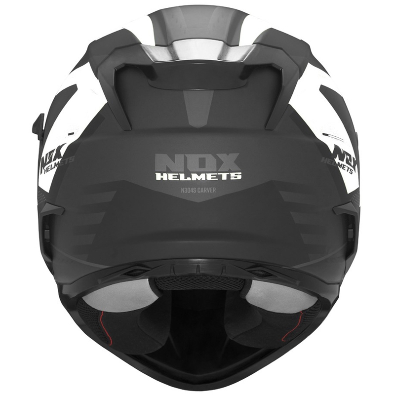 Cască integrală pentru motocicletă NOX N304S CARVER alb-negru mat