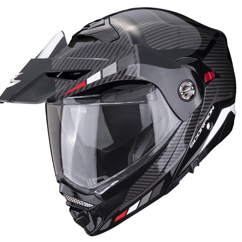Cască de motocicletă SCORPION ADX-2 CAMINO negru-argintiu-roșu lichidare