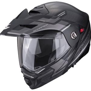 Cască de motocicletă SCORPION ADX-2 CARRERA negru mat-argintiu mat