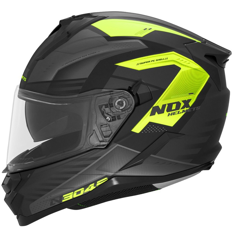 Casca integrala pentru motocicleta NOX N304S CARVER negru-galben mat