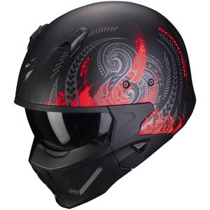 Cască de motocicletă SCORPION COVERT-X TATTOO mat negru-roșu
