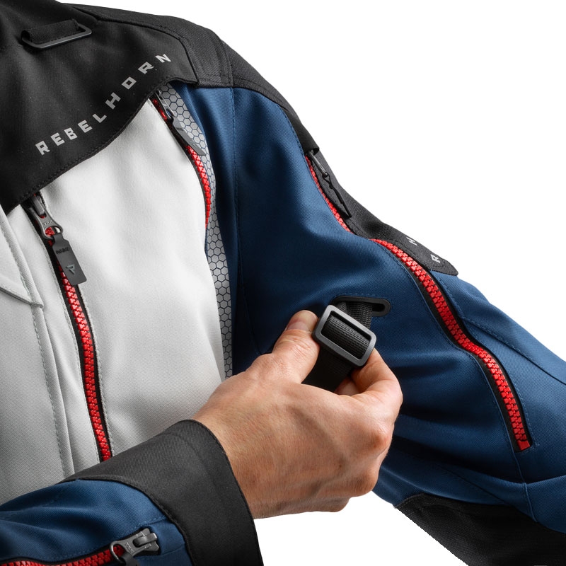 Geaca moto Rebelhorn Hardy 3.0 albastru-gri-rosu