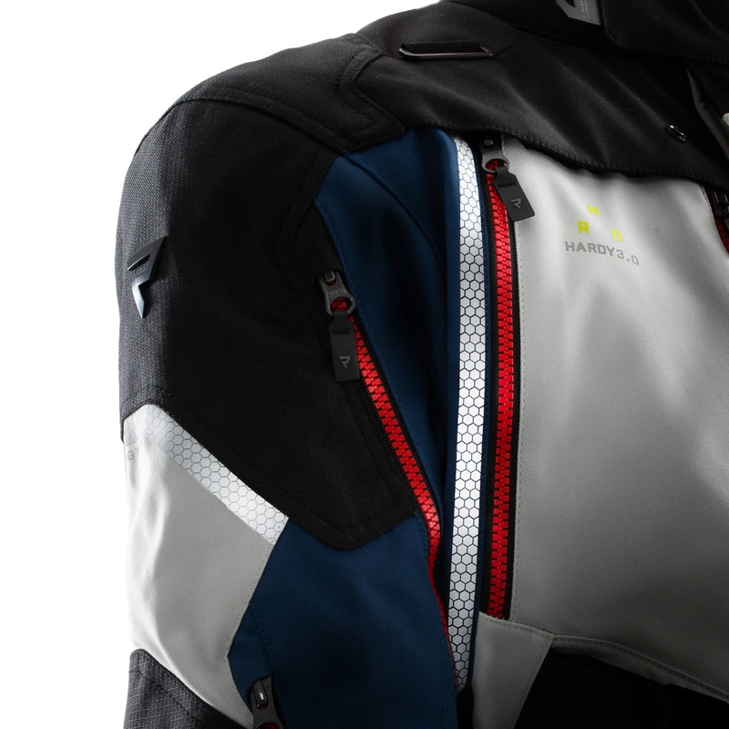 Geaca moto Rebelhorn Hardy 3.0 albastru-gri-rosu