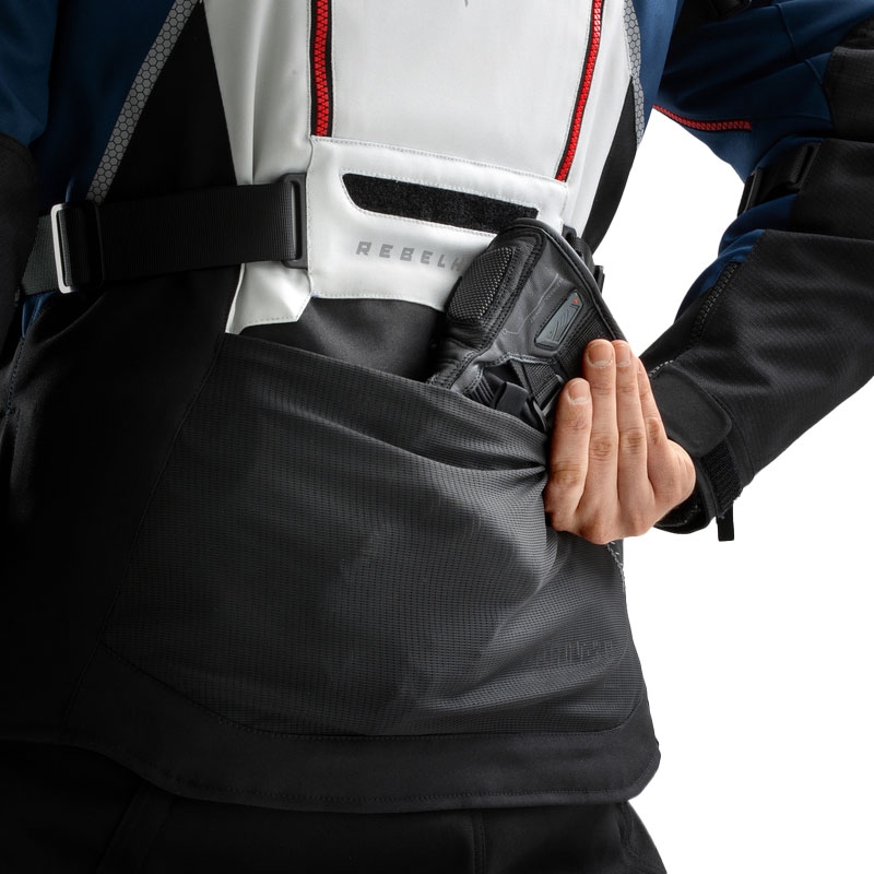 Geaca moto Rebelhorn Hardy 3.0 albastru-gri-rosu