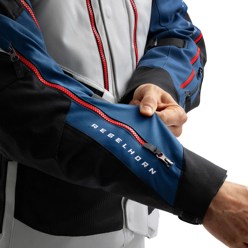 Geaca moto Rebelhorn Hardy 3.0 albastru-gri-rosu