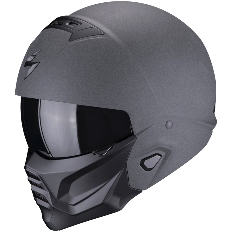 Cască deschisă cu mască Scorpion EXO-COMBAT II Solid graphite gri închis