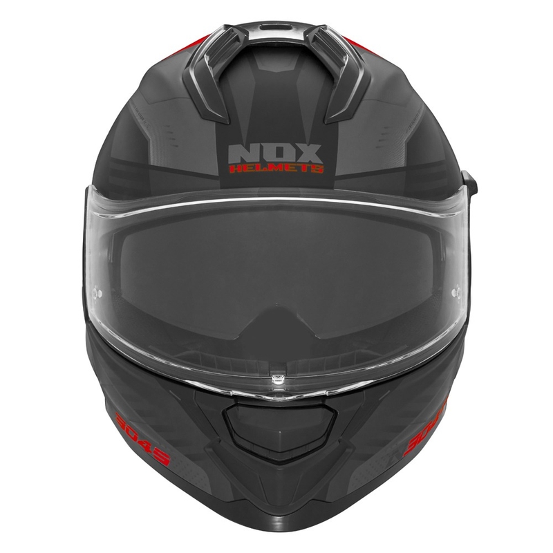 Casca moto integrala NOX N304S CARVER negru-rosu mat