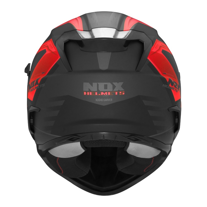Casca moto integrala NOX N304S CARVER negru-rosu mat