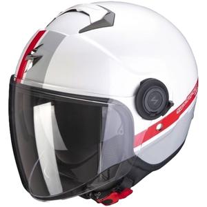 Cască de motocicletă SCORPION EXO-CITY STRADA alb-argintiu-roșu