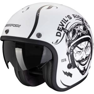 Cască de motocicletă deschisă Scorpion Belfast Evo ROMEO negru mat și alb
