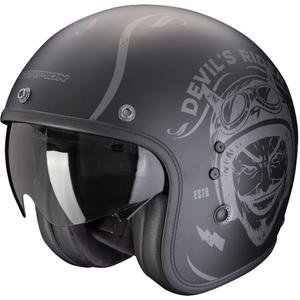 Cască de motocicletă deschisă Scorpion Belfast Evo ROMEO negru mat-argintiu