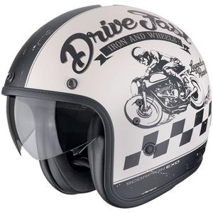 Casca moto deschisa Scorpion Belfast Evo DRIVE FAST crem-negru mat