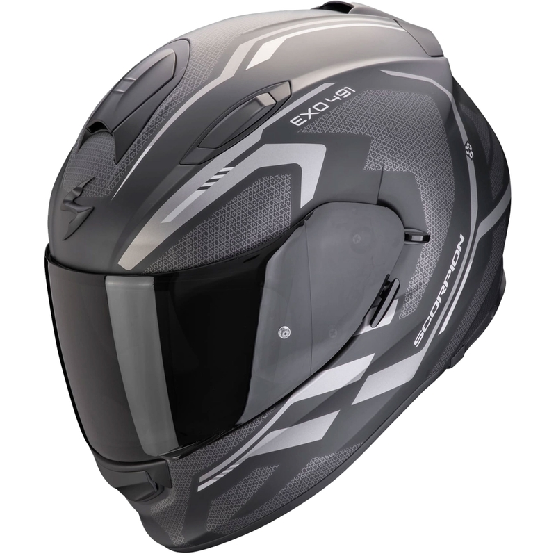 Cască integrală pentru motocicletă Scorpion EXO-491 KRYPTA, negru mat-argintiu