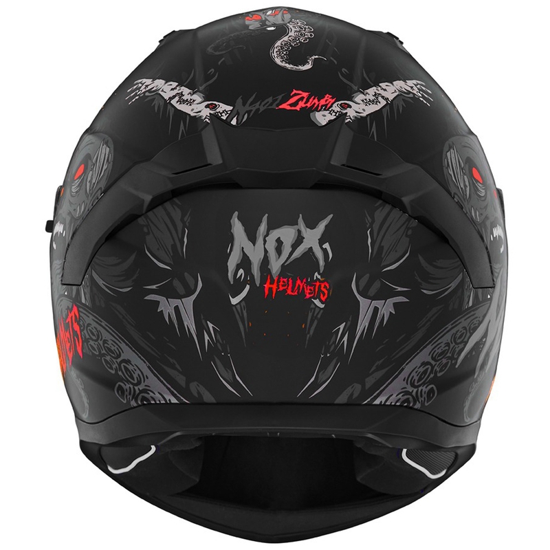 Casca integrala pentru motocicleta NOX N401 ZUMBI negru-rosu mat
