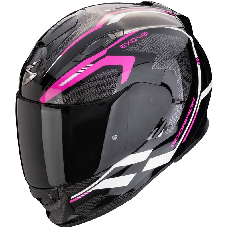 Cască integrală pentru motocicletă Scorpion EXO-491 KRYPTA negru-roz-alb