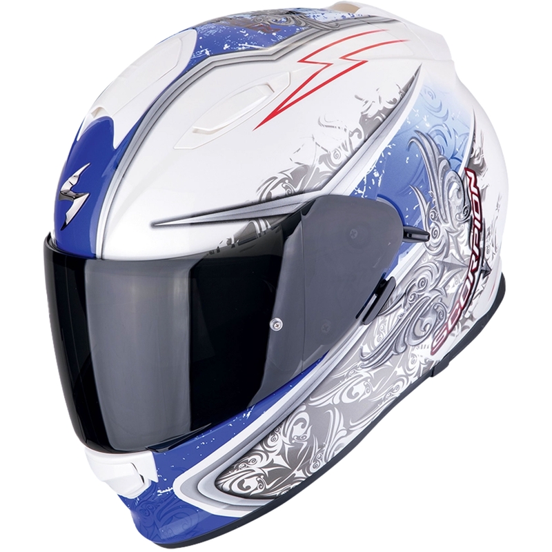 Casca integrala de motocicleta Scorpion EXO-491 RUN alb-albastru lichidare