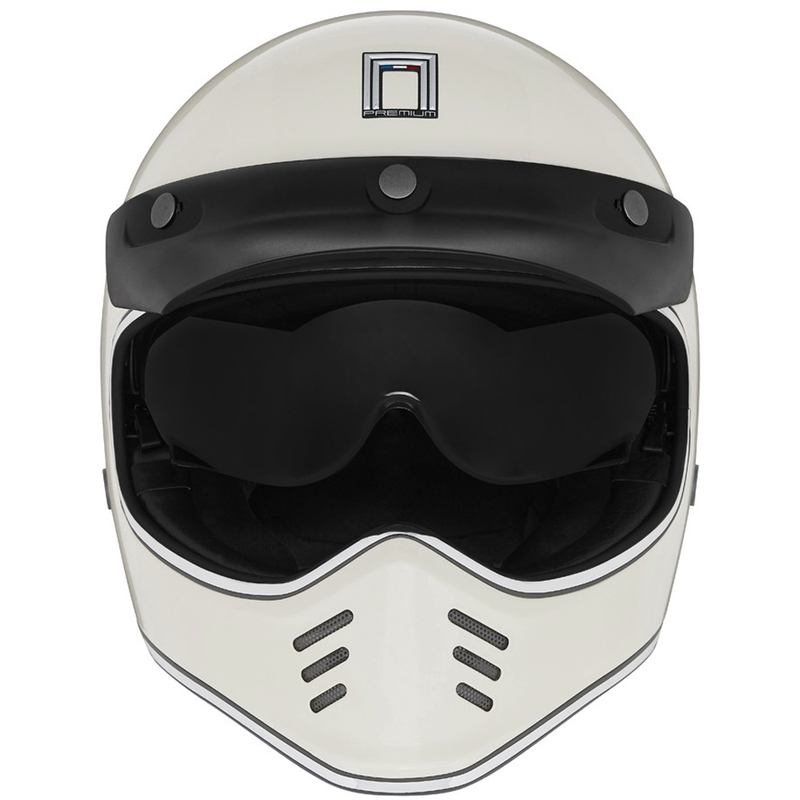 Cască integrală pentru motocicletă NOX PREMIUM SEVENTY II alb fildeș
