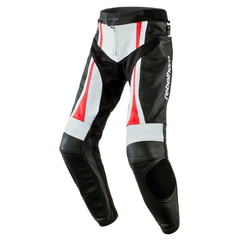 Rebelhorn Piston II Negru / Alb / Roșu pantaloni de motociclete lichidare