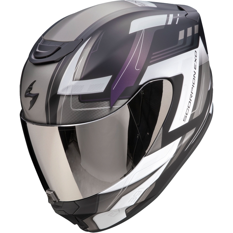 Casca integrală pentru motocicletă Scorpion EXO-391 Captor, neagră mată, model chameleon, ofertă lichidare