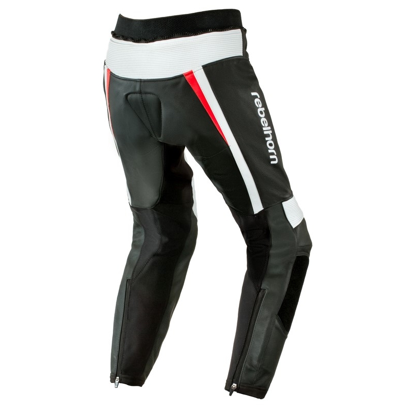 Rebelhorn Piston II Negru / Alb / Roșu pantaloni de motociclete lichidare