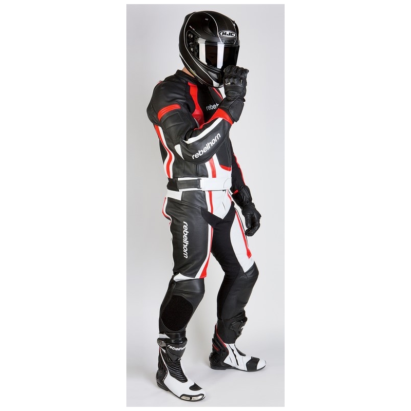 Rebelhorn Piston II Negru / Alb / Roșu pantaloni de motociclete lichidare