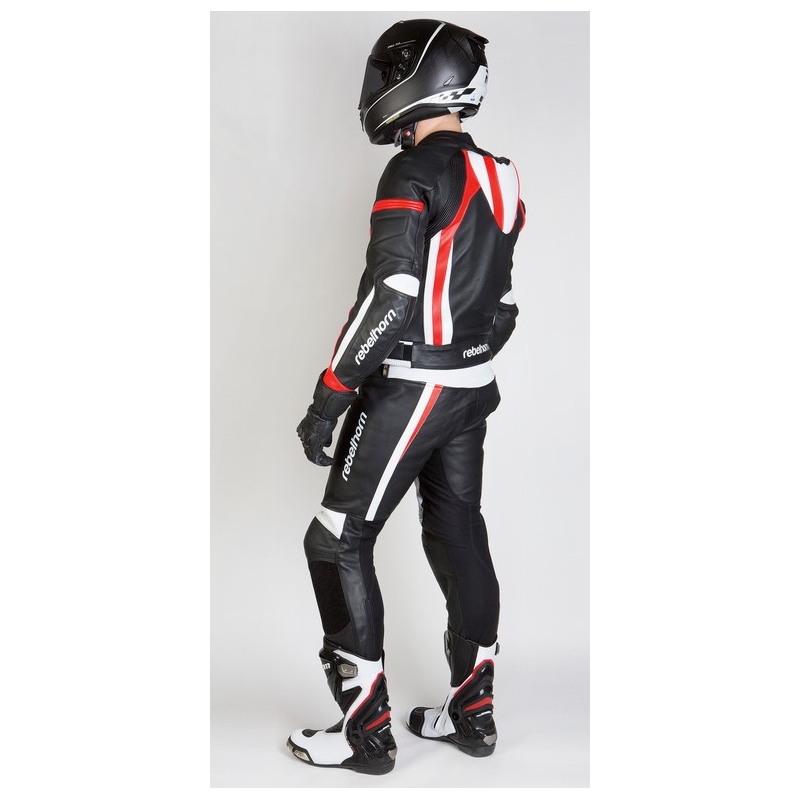 Rebelhorn Piston II Negru / Alb / Roșu pantaloni de motociclete lichidare