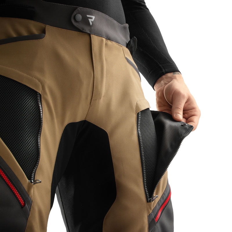 Pantaloni moto Rebelhorn Hardy 3.0 bej-gri-rosu