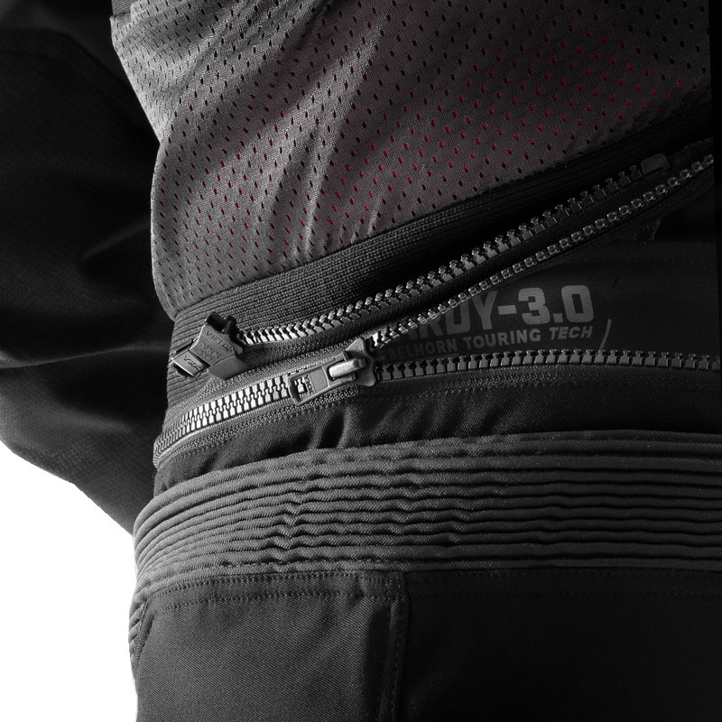 Pantaloni moto Rebelhorn Hardy 3.0 bej-gri-rosu