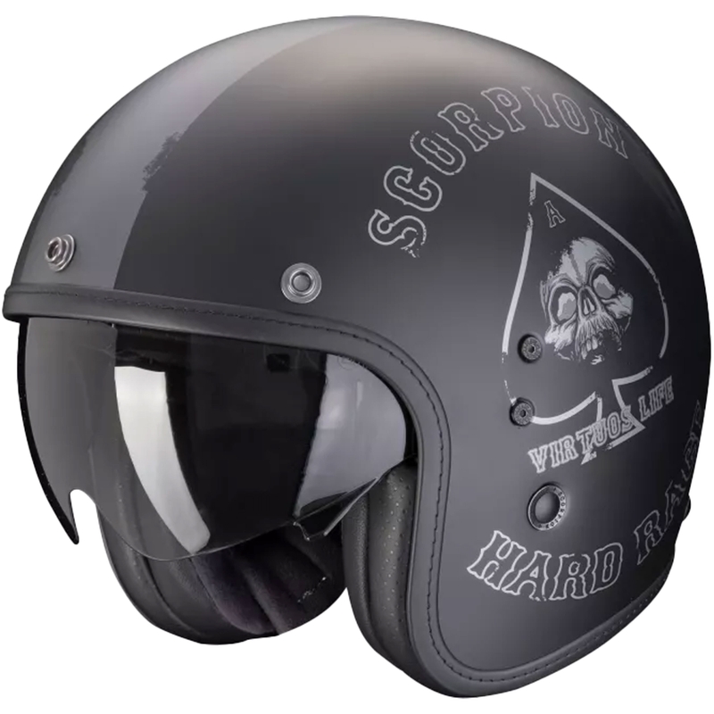 Cască de motocicletă deschisă Scorpion Belfast Evo Spade Matte Black-Silver