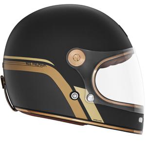 Cască integrală pentru motocicletă NOX PREMIUM REVENGE negru-auriu mat