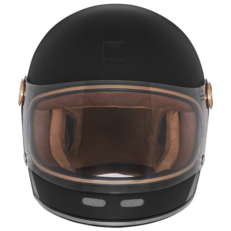 Cască integrală pentru motocicletă NOX PREMIUM REVENGE negru-auriu mat