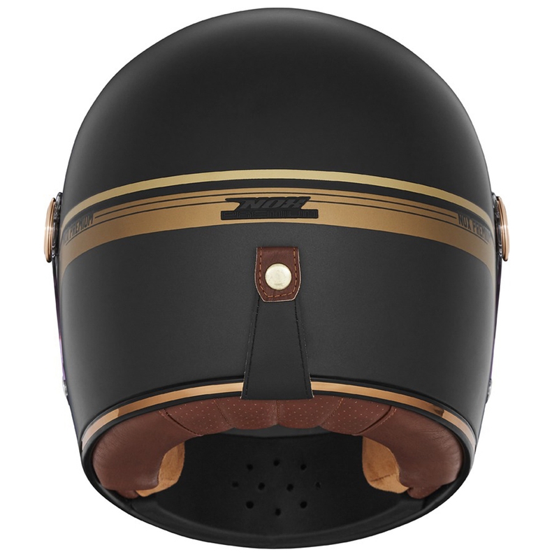 Cască integrală pentru motocicletă NOX PREMIUM REVENGE negru-auriu mat