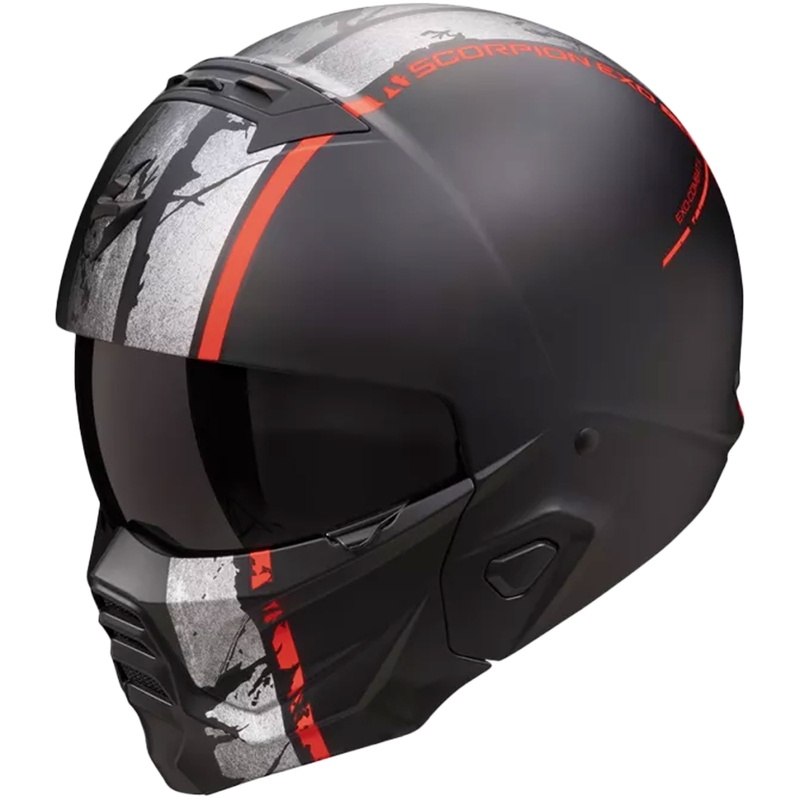 Casca moto modulara Scorpion EXO-COMBAT II LORD negru-rosu mat lichidare