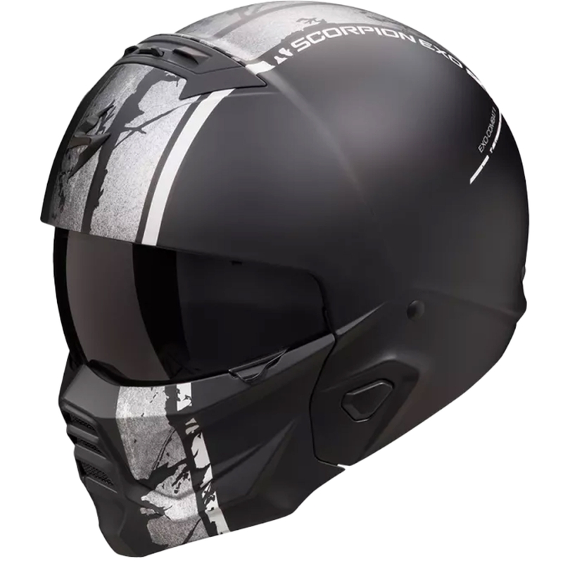Casca modulara Scorpion EXO-COMBAT II LORD negru-argintiu mat lichidare