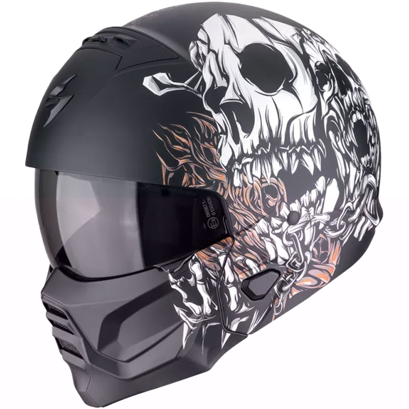 Casca de motocicleta modulara Scorpion EXO-COMBAT II GENESIS negru-alb-auriu mat