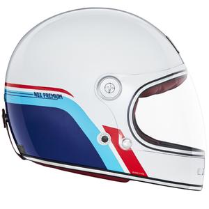 Cască integrală de motocicletă NOX PREMIUM REVENGE alb-albastru-roșu