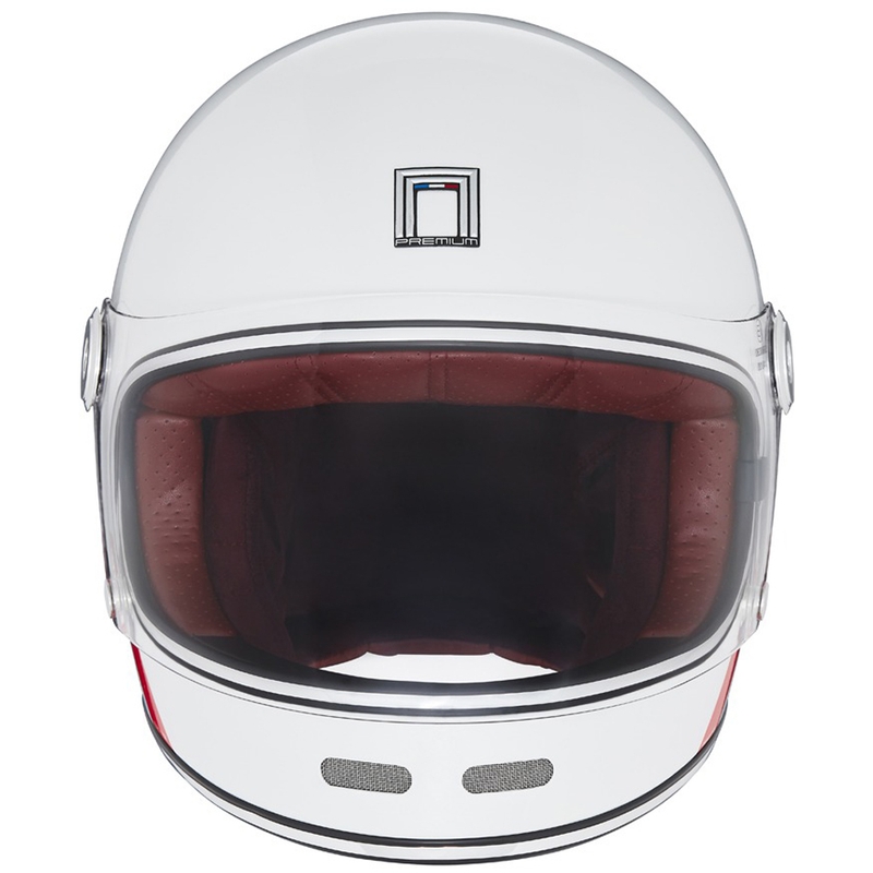 Cască integrală de motocicletă NOX PREMIUM REVENGE alb-albastru-roșu