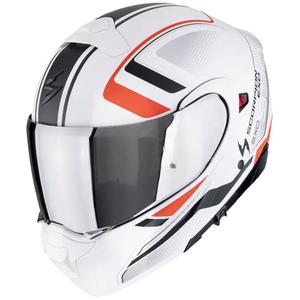 Casca moto modulara Scorpion EXO-930 EVO ARDENS alb-negru-rosu metalic