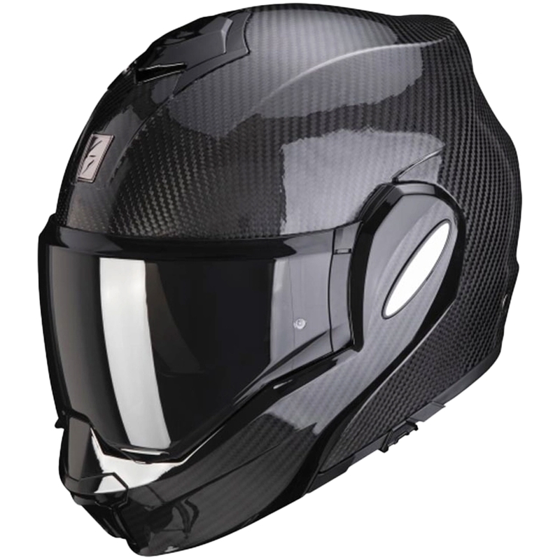Casca Scorpion EXO-TECH EVO Carbon, flip-up, neagră lucioasă