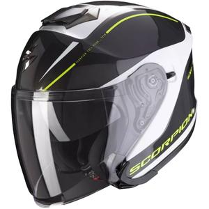 Cască deschisă Scorpion EXO-S1 Shadow negru-alb-alb-galben-fluo